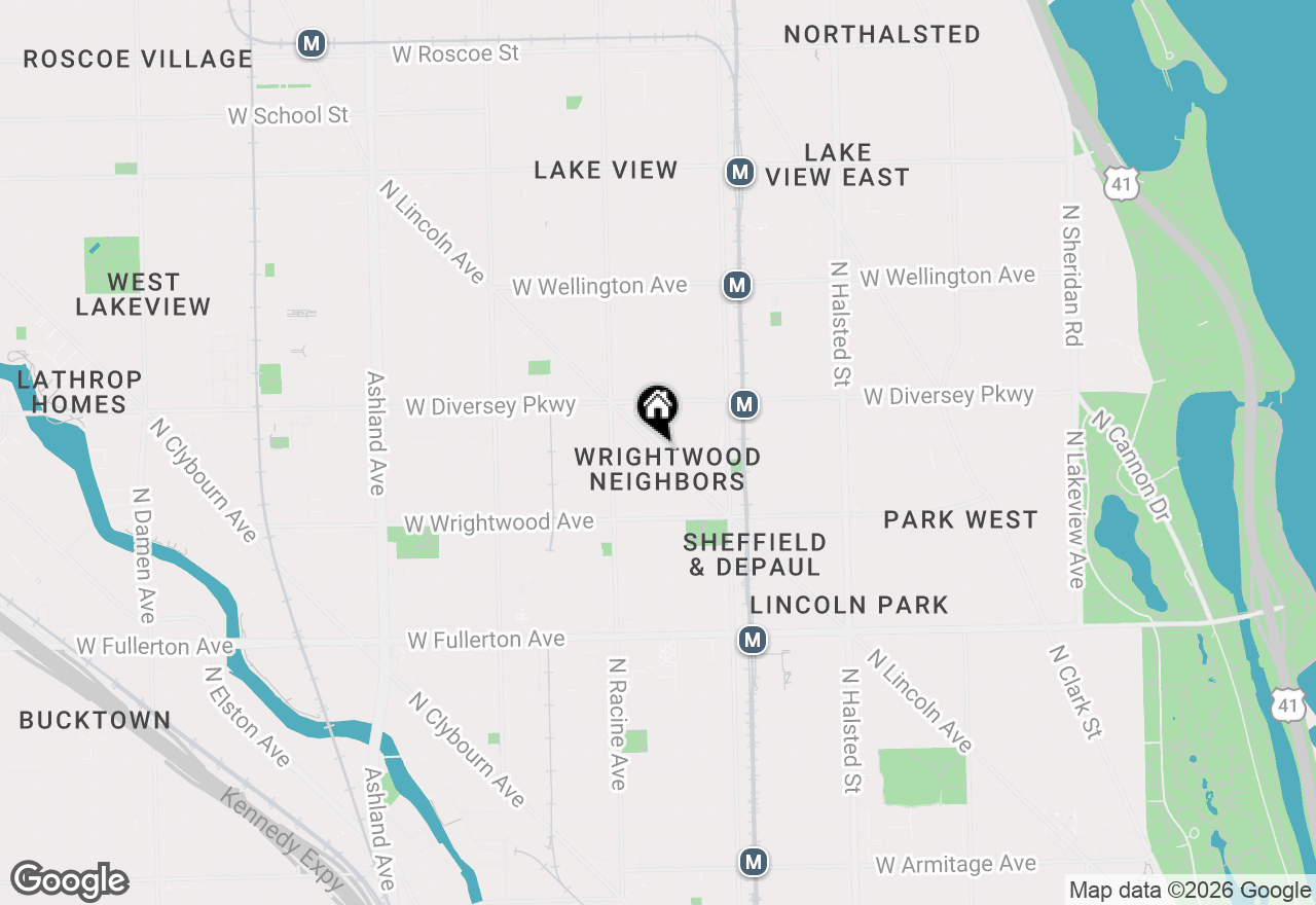 Map of 1110 W Schubert Avenue #203, Chicago, IL 60614