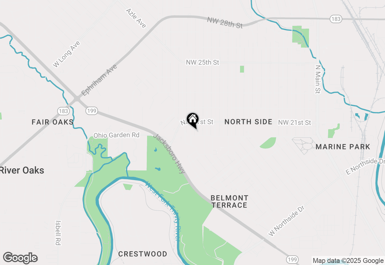 Map of 2004 Prairie Avenue, Fort Worth, TX 76164