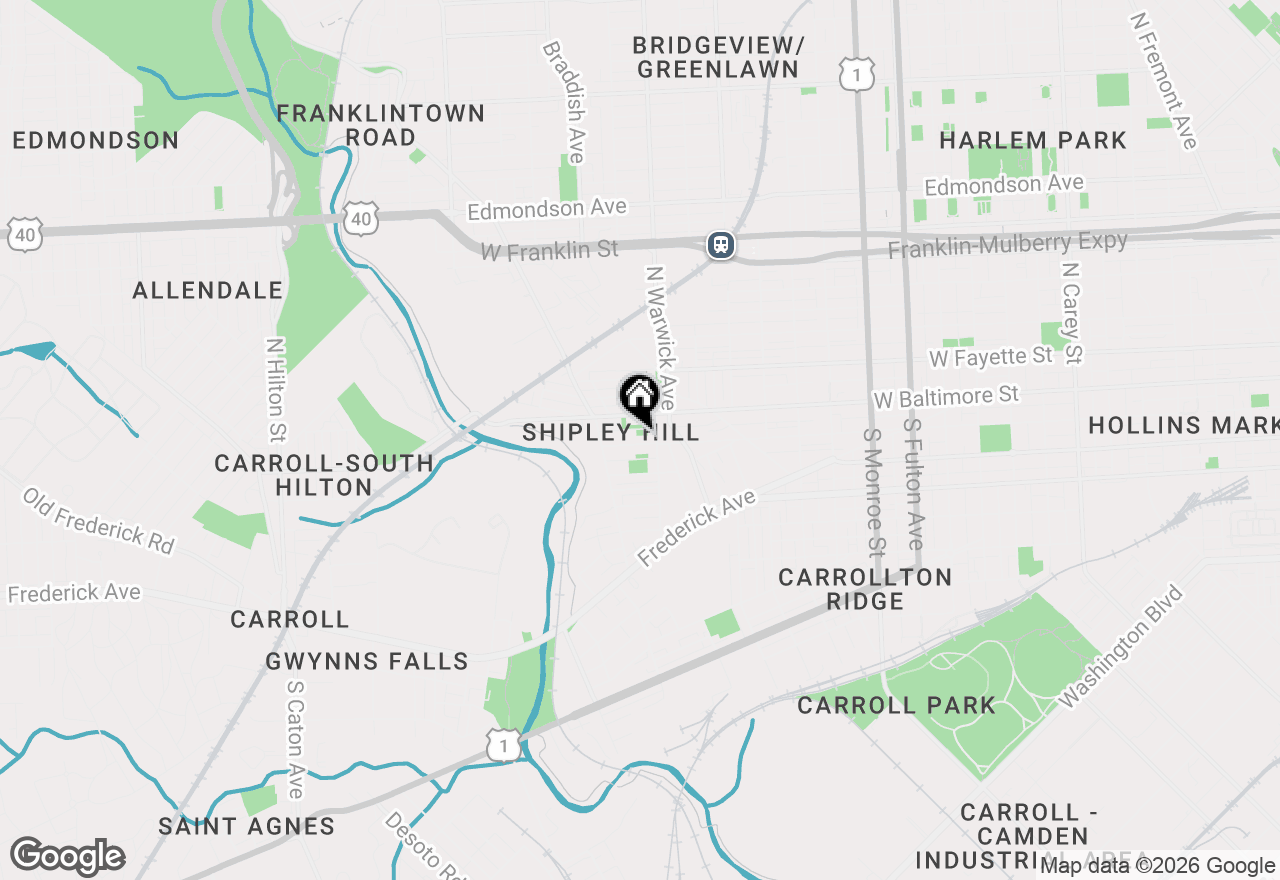 Map of 2512 Hollins Street, Baltimore, MD 21223