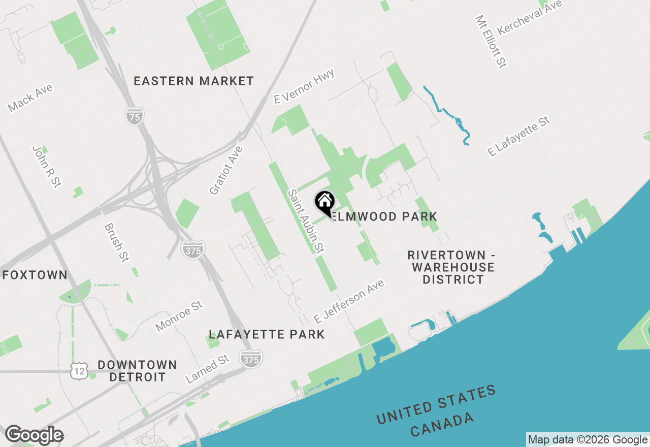 Map of 1083 Hampton Circle, Detroit, MI 48207