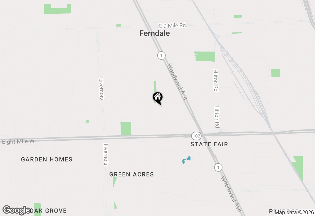 Map of 526 Saint Louis Street, Ferndale, MI 48220