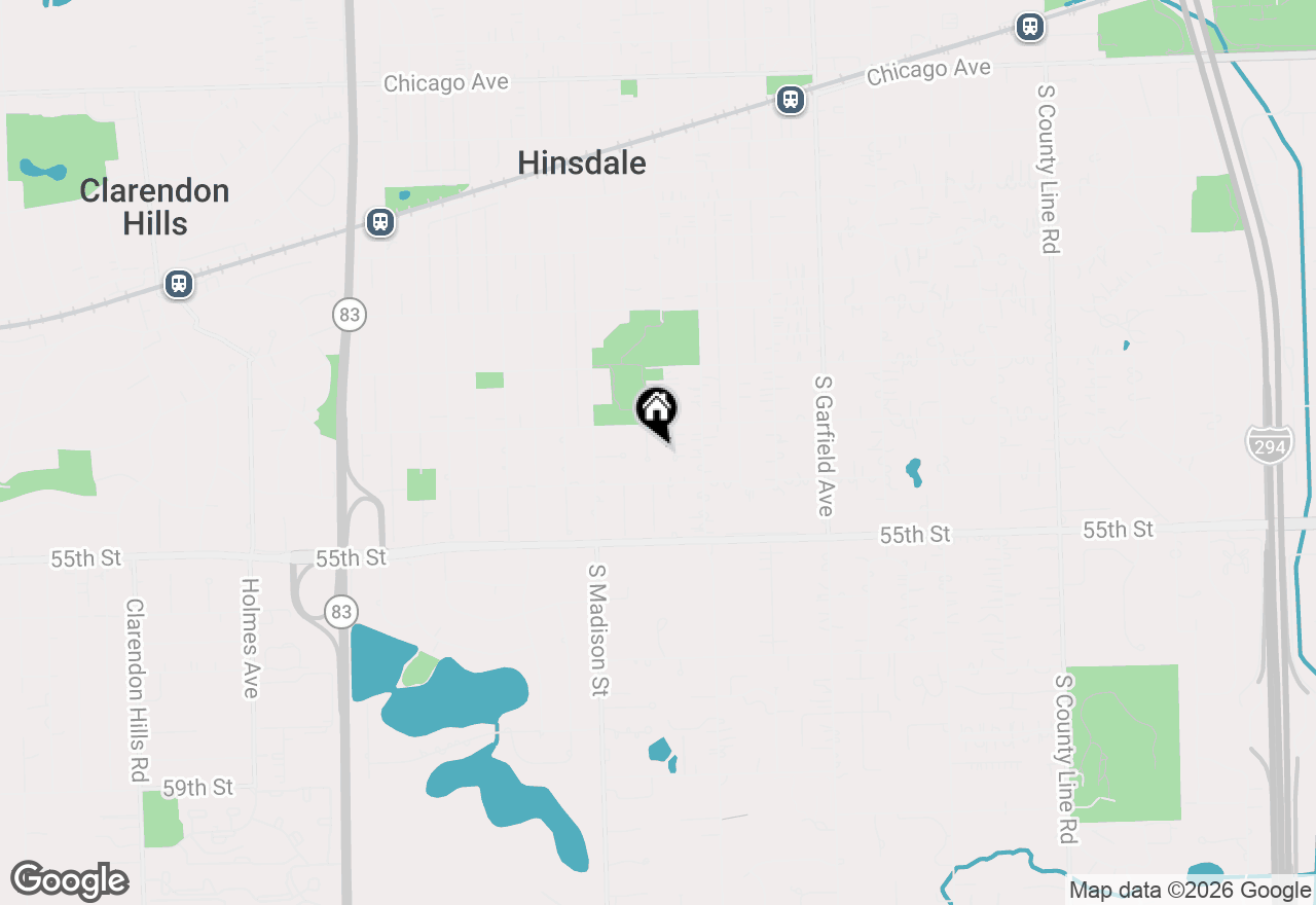 Map of 821 S Clay Street, Hinsdale, IL 60521