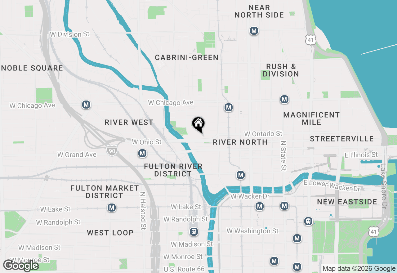 Map of 411 W Ontario Street #220, Chicago, IL 60654
