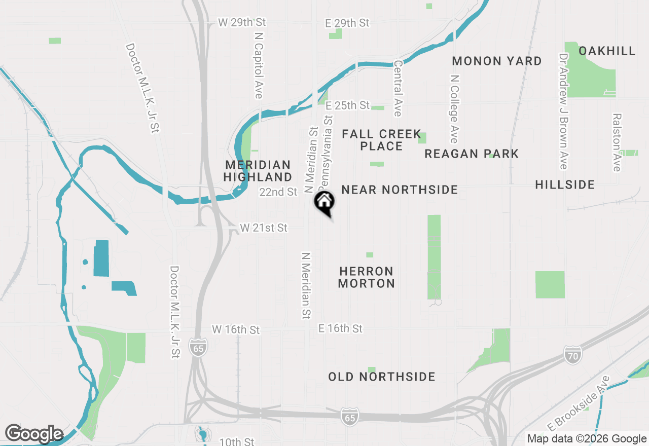 Map of 2107 N Pennsylvania Street #2, Indianapolis, IN 46202