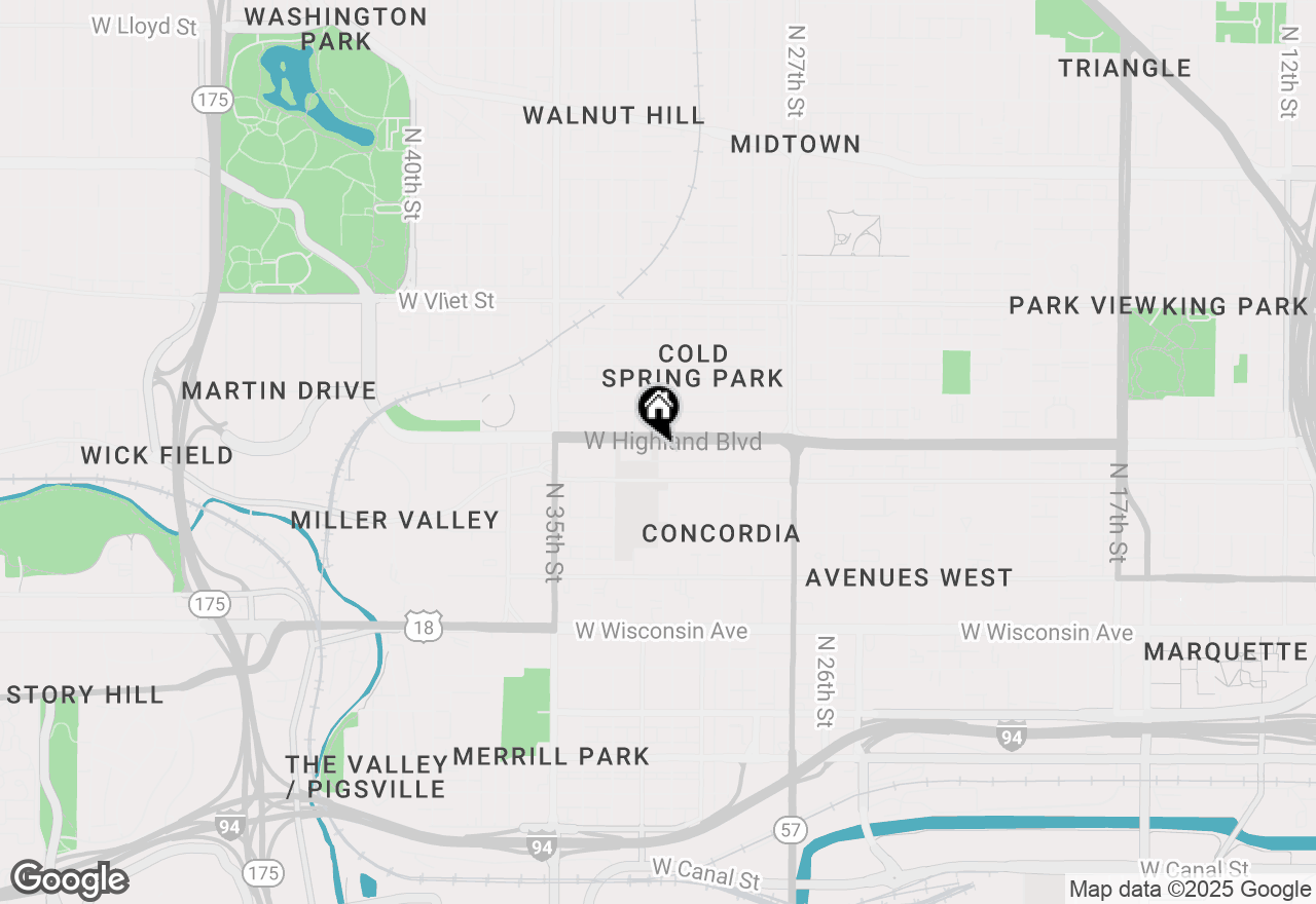 Map of 3109 W Highland Blvd #3117, Milwaukee, WI 53208