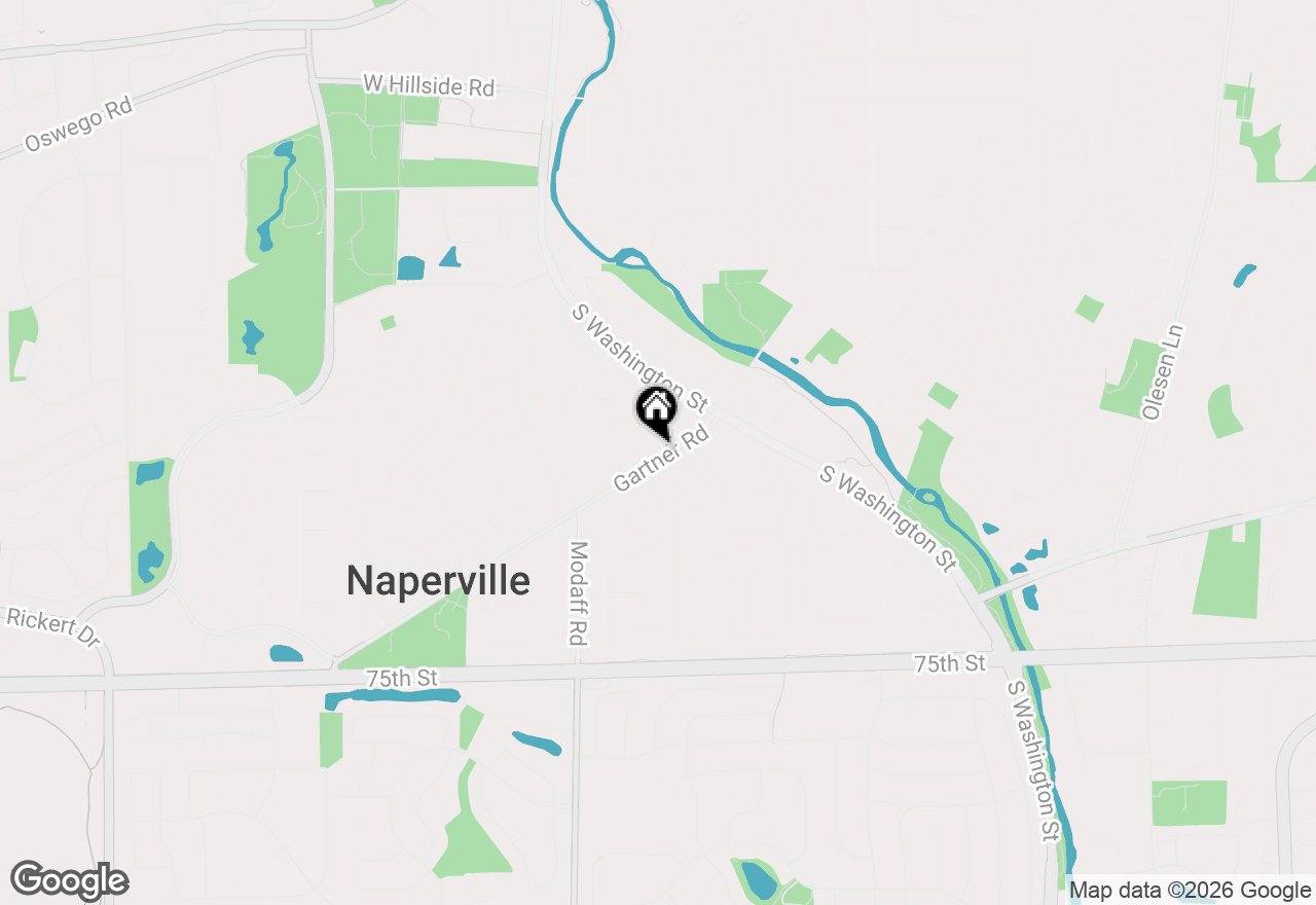 Map of 213 W Gartner Road, Naperville, IL 60540