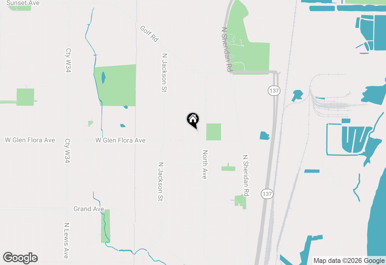 Map of 1324 Hickory Street, Waukegan, IL 60085