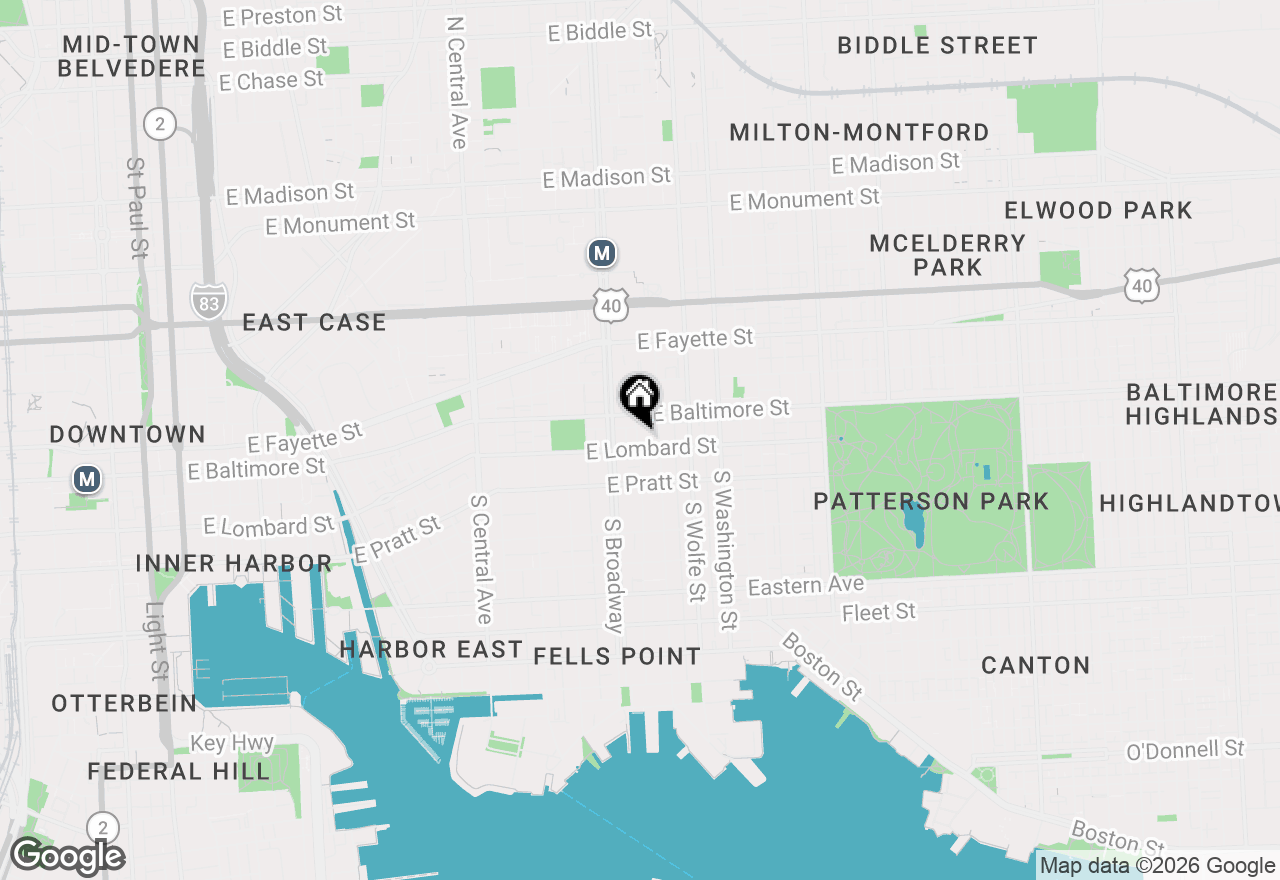 Map of 19 S Regester Street, Baltimore, MD 21231