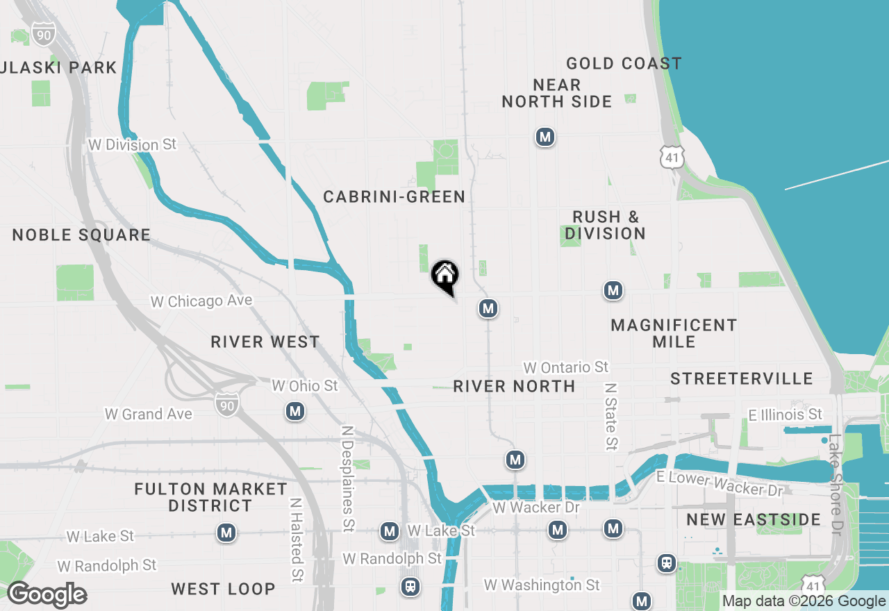 Map of 747 N Sedgwick Street #4RS, Chicago, IL 60654