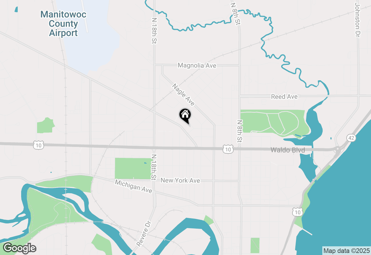 Map of 1420 Menasha Ave, Manitowoc, WI 54220