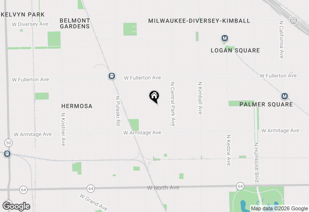 Map of 3719 W Palmer Street, Chicago, IL 60647