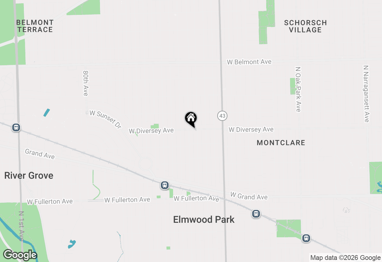 Map of 7347 W Diversey Avenue #3, Elmwood Park, IL 60707