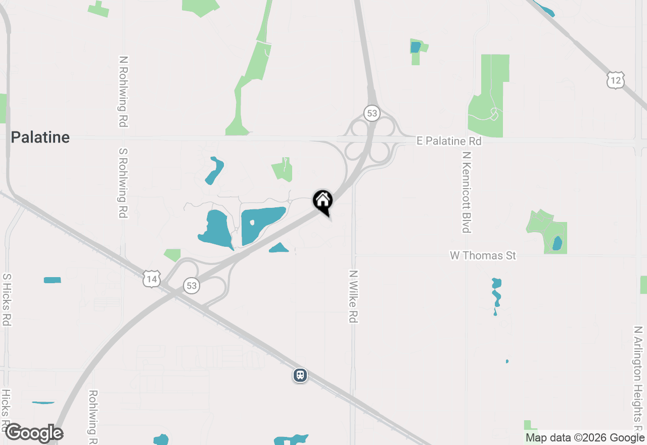 Map of 1530 E Chivalry Court, Palatine, IL 60074