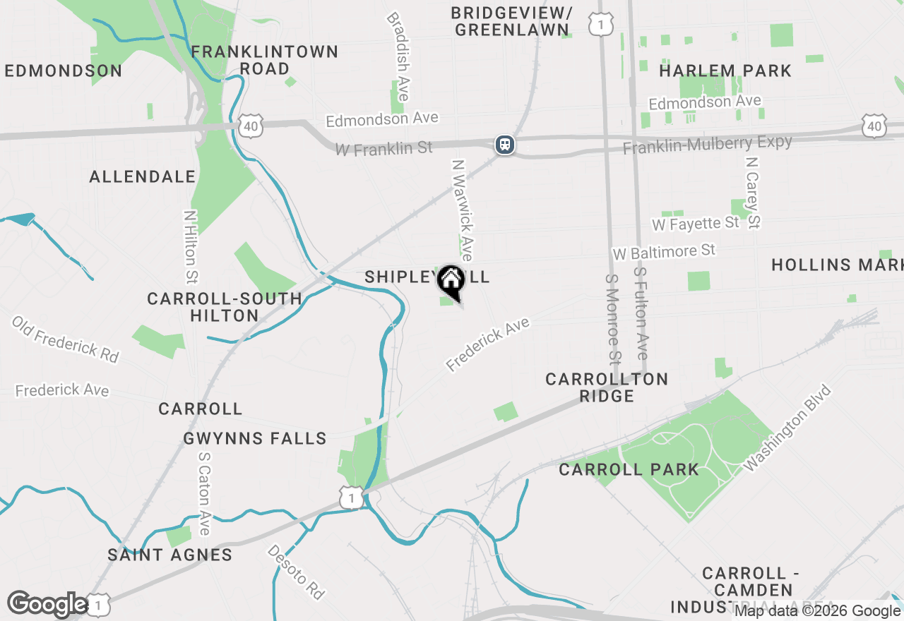 Map of 2519 W Lombard Street, Baltimore, MD 21223