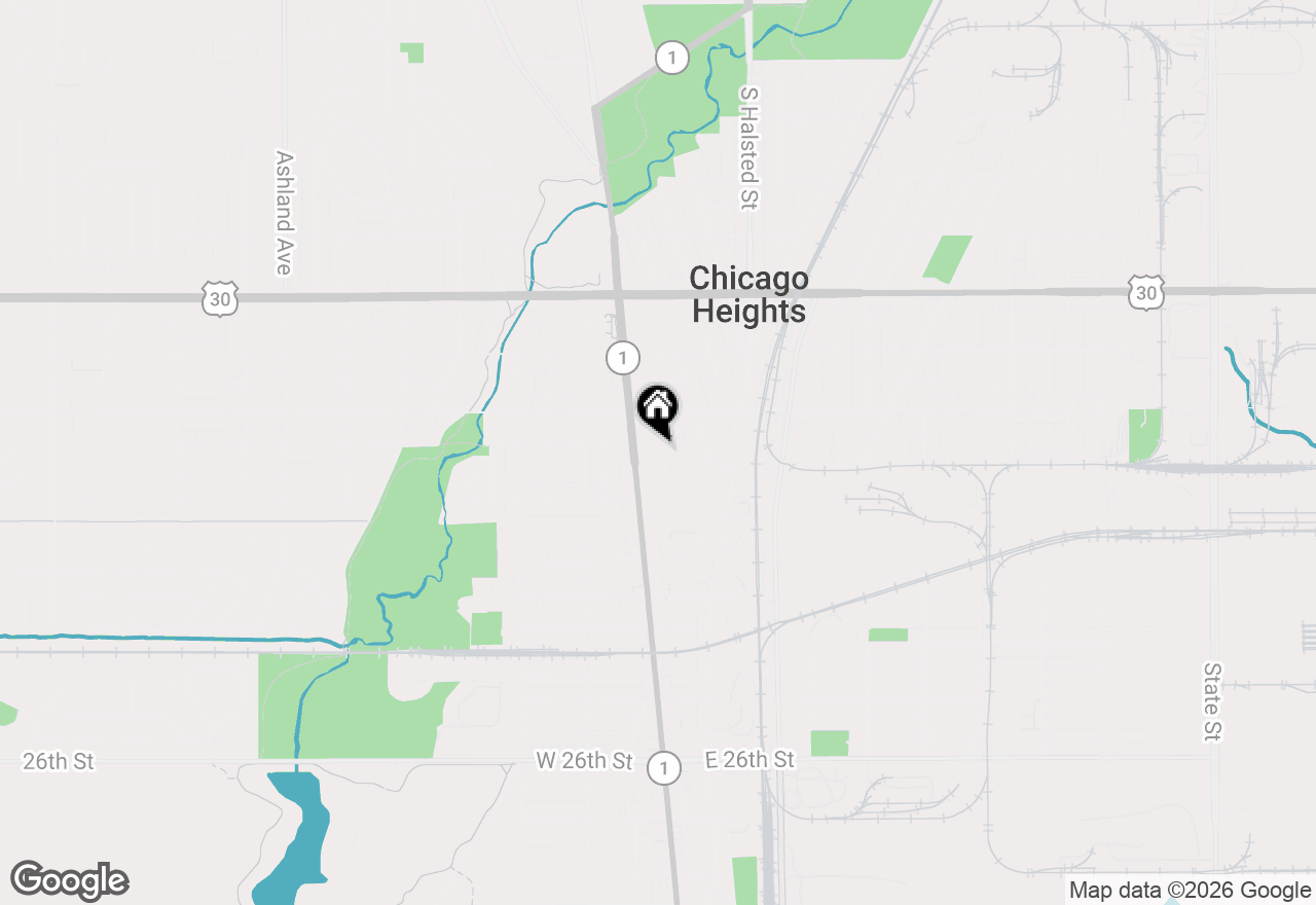 Map of 1632 Oak Street, Chicago Heights, IL 60411