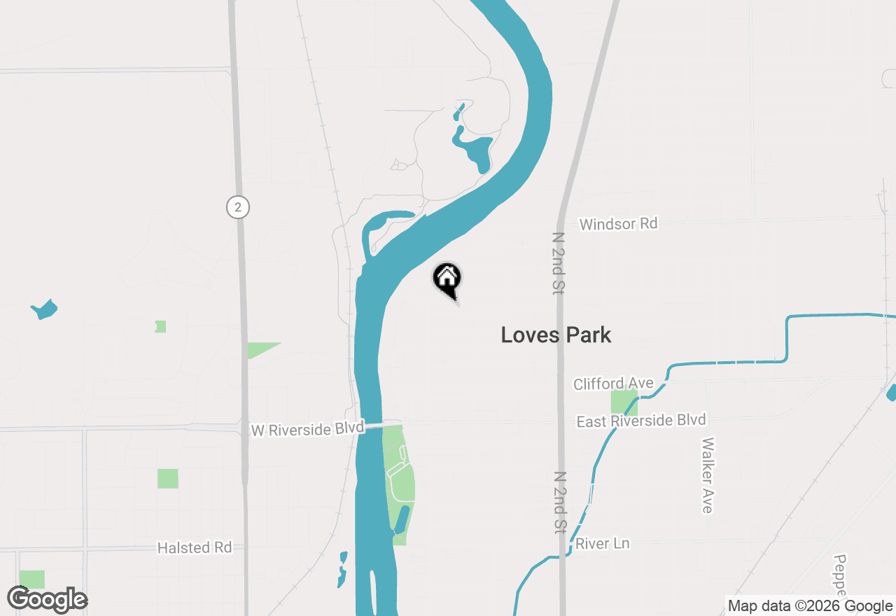 Map of 206 Hosmer Street, Loves Park, IL 61111