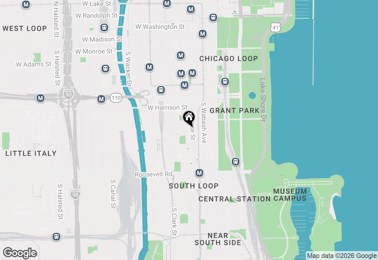 Map of 801 S Plymouth Court #203, Chicago, IL 60605