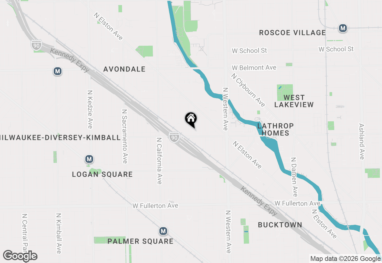 Map of 2816 N Rockwell Street #3N, Chicago, IL 60618