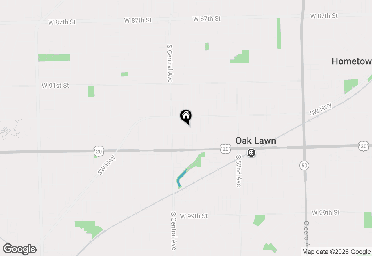 Map of 9346 S 55th Avenue, Oak Lawn, IL 60453