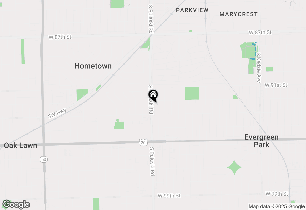 Map of 9215 S Pulaski Road #3N, Evergreen Park, IL 60805