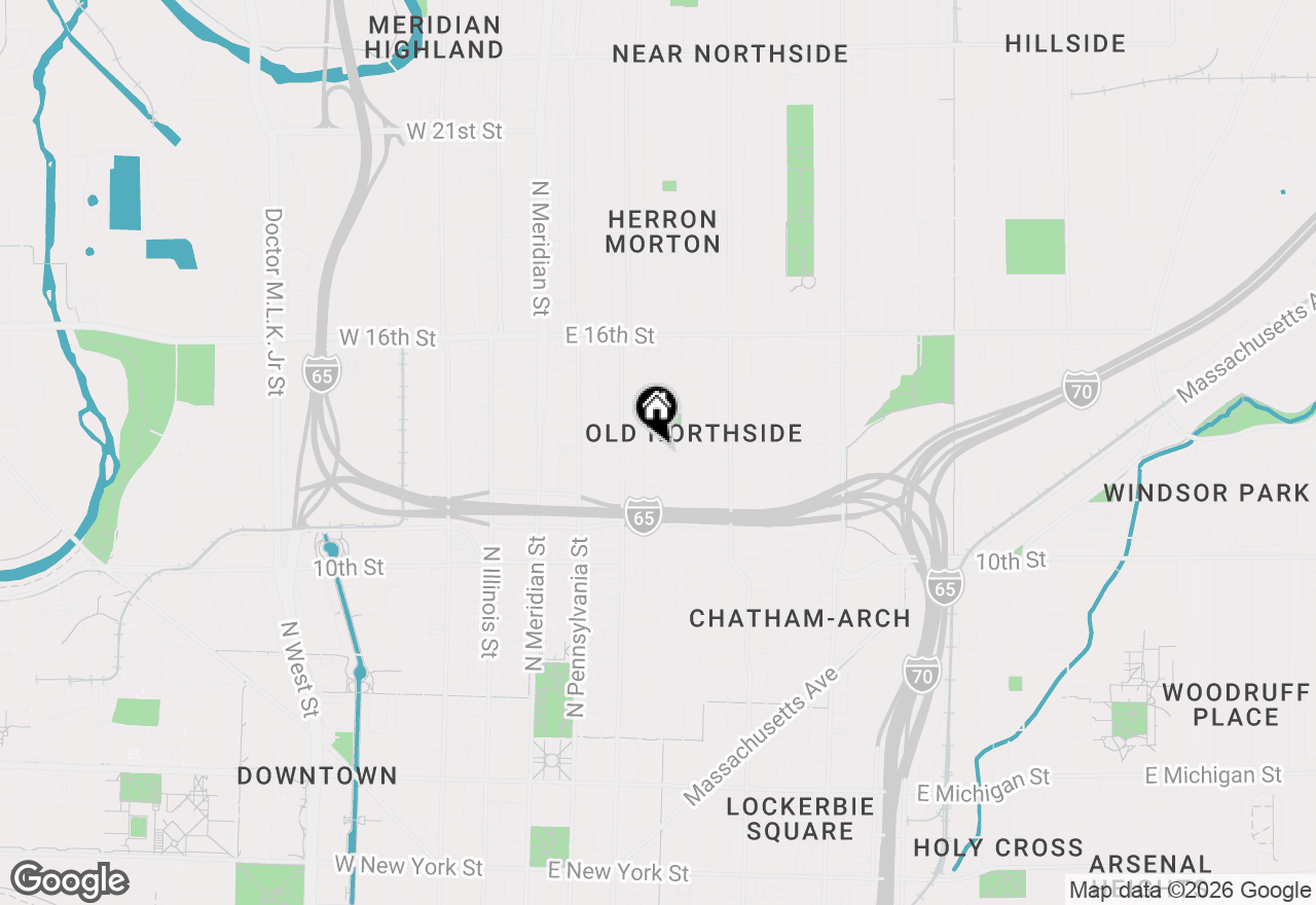 Map of 1304 N Alabama Street #D, Indianapolis, IN 46202