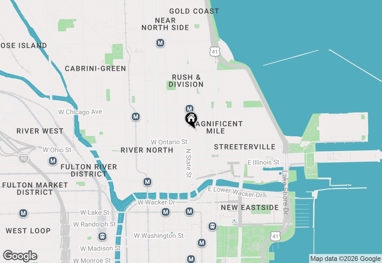 Map of 2 E Erie Avenue #1214, Chicago, IL 60611