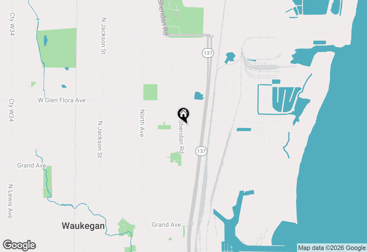 Map of 1021 N Sheridan Road, Waukegan, IL 60085