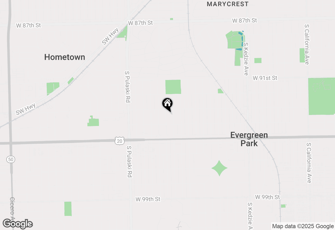 Map of 9319 S Ridgeway Avenue, Evergreen Park, IL 60805