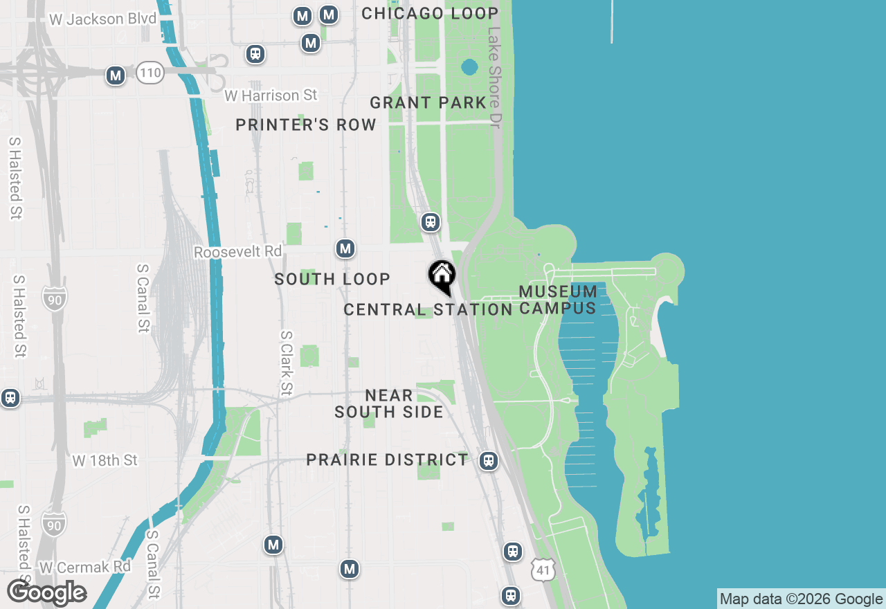 Map of 1335 S Prairie Avenue #1608, Chicago, IL 60605