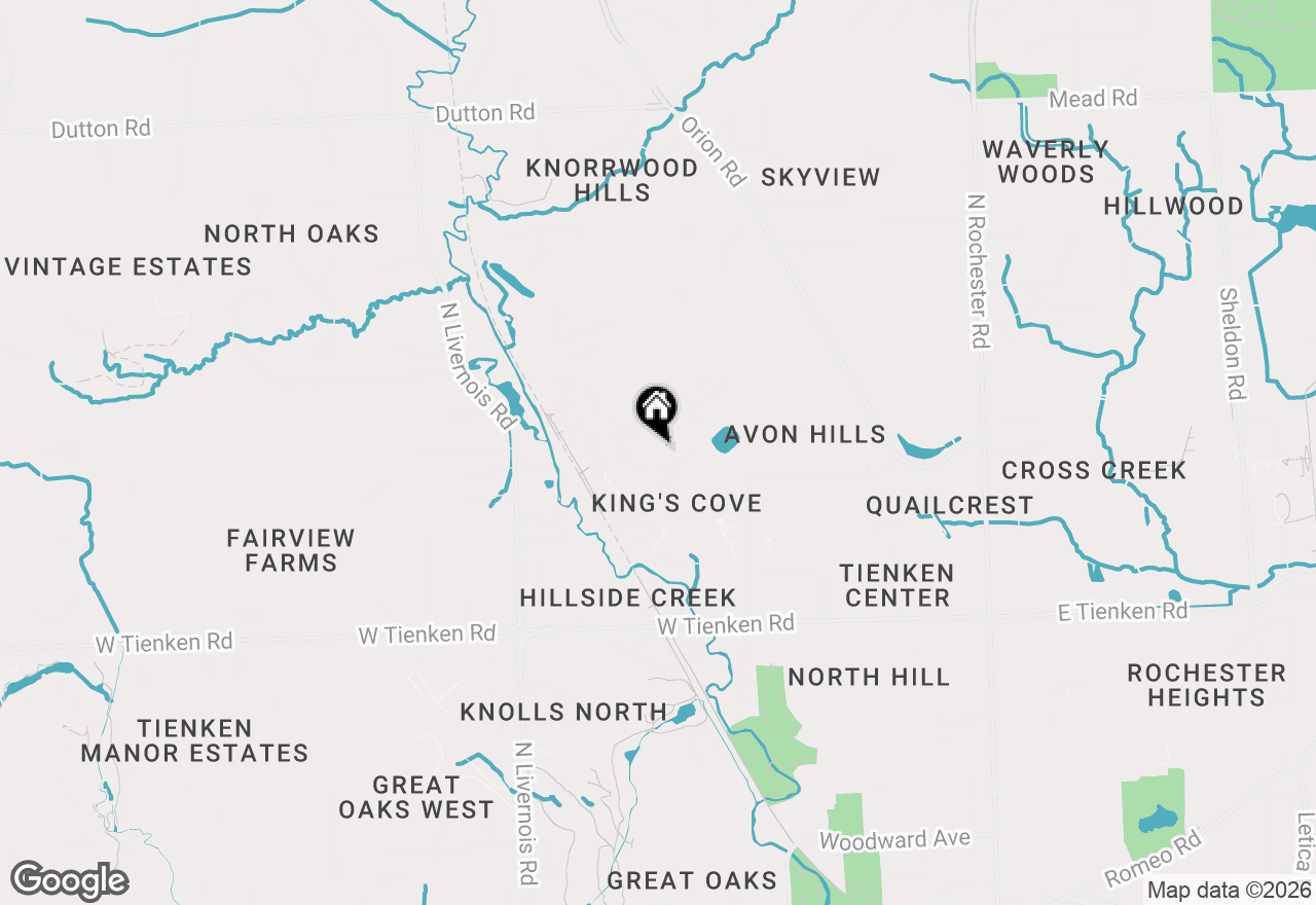 Map of 1118 Kings Cove Drive, Rochester Hills, MI 48306