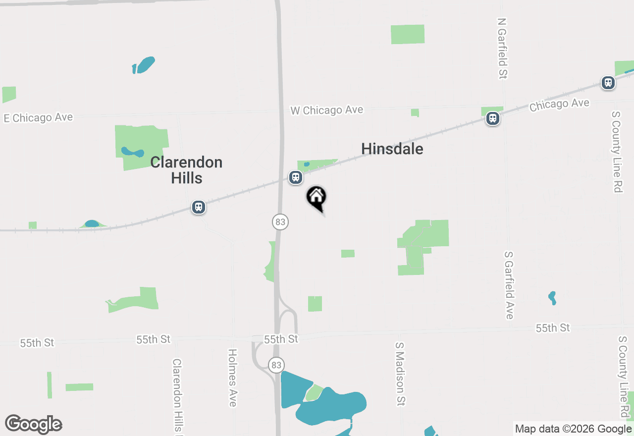 Map of 443 S Quincy Street, Hinsdale, IL 60521