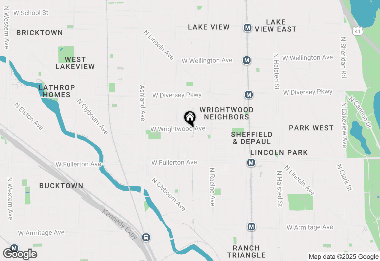 Map of 1313 W Wrightwood Avenue #1, Chicago, IL 60614