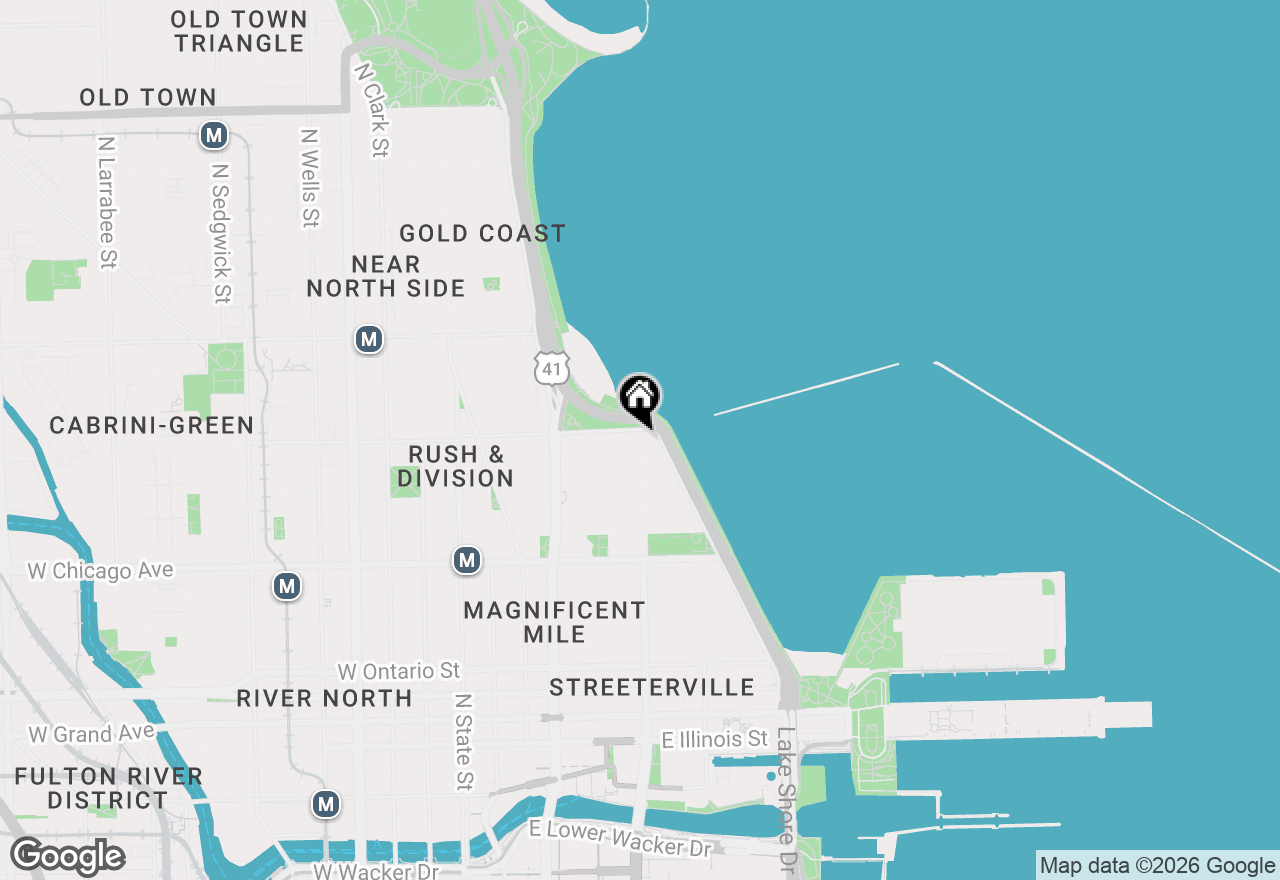 Map of 229 E Lake Shore Drive #4E, Chicago, IL 60611