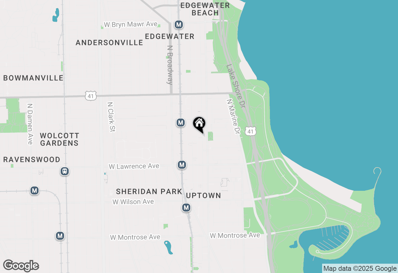 Map of 4911 N Kenmore Avenue #1S, Chicago, IL 60640