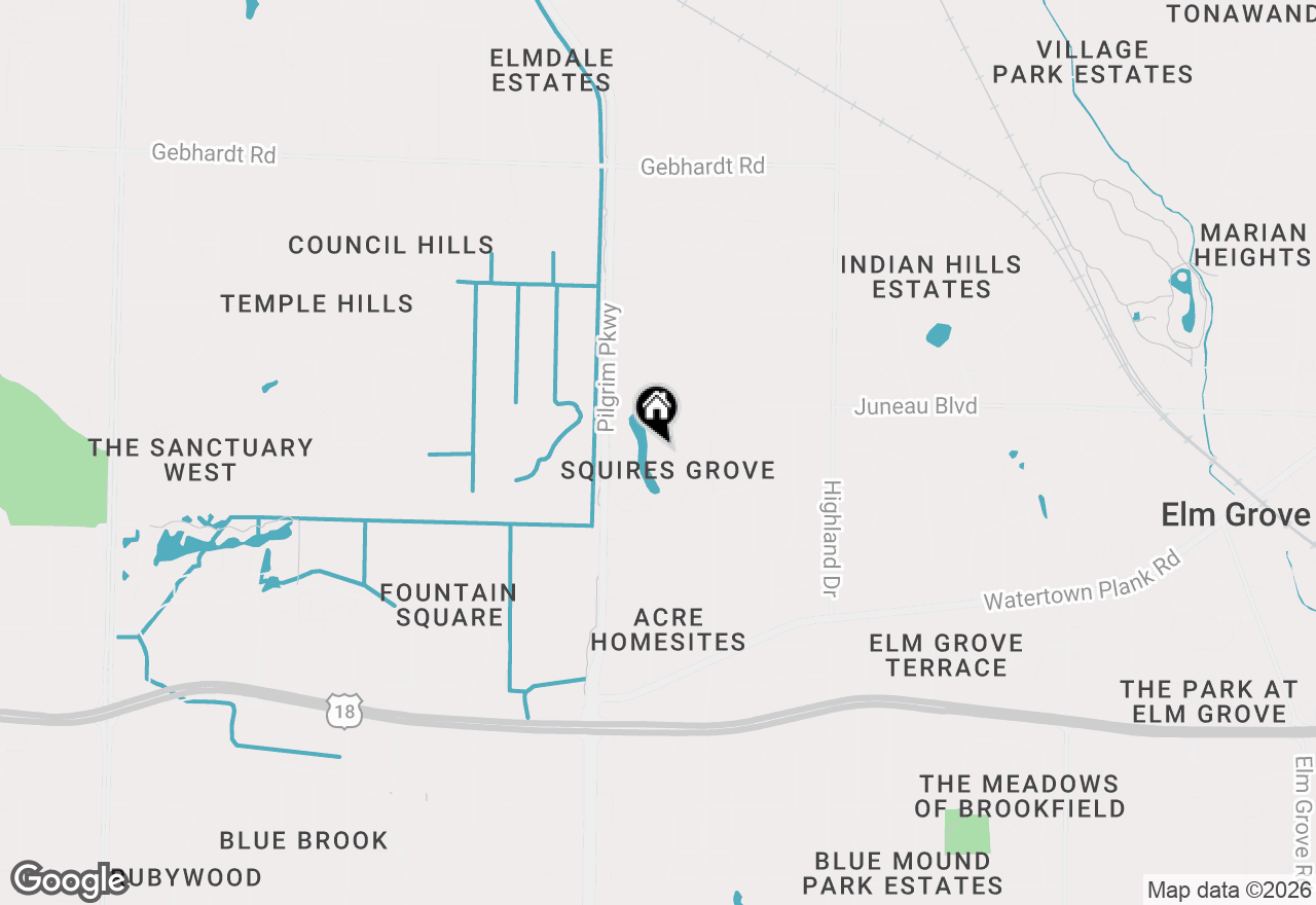 Map of 15270 Red Fox Ln, Elm Grove, WI 53122
