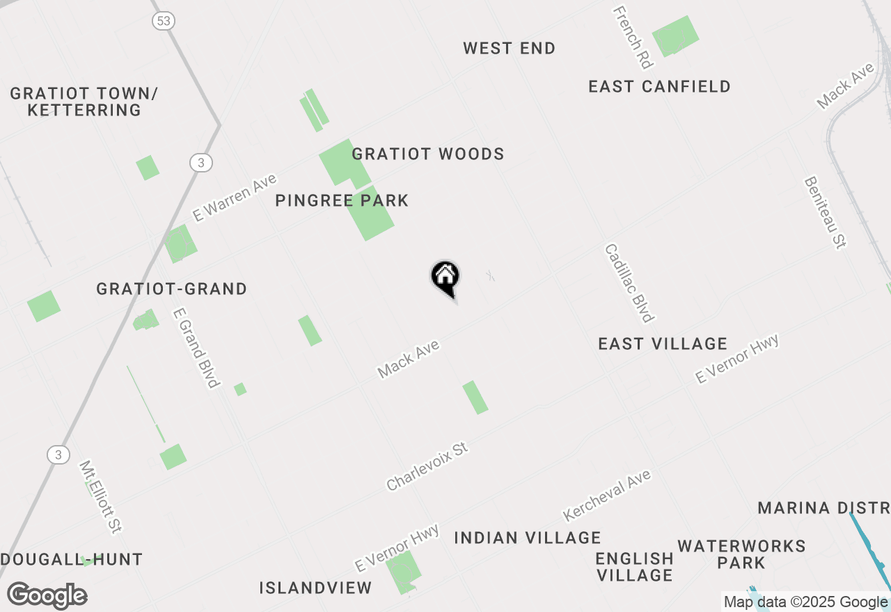 Map of 3788 Burns Avenue, Detroit, MI 48214