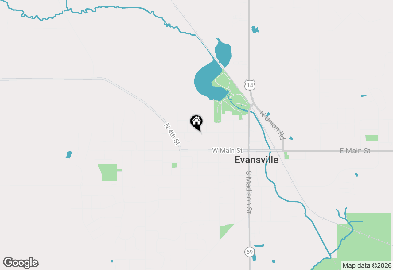 Map of 303 Garfield Avenue, Evansville, WI 53536
