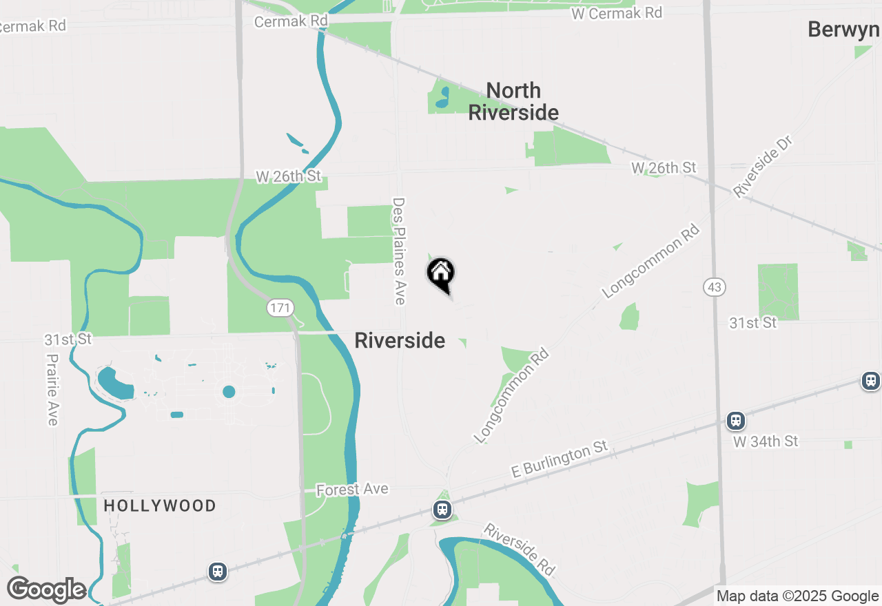 Map of 293 Northwood Road, Riverside, IL 60546