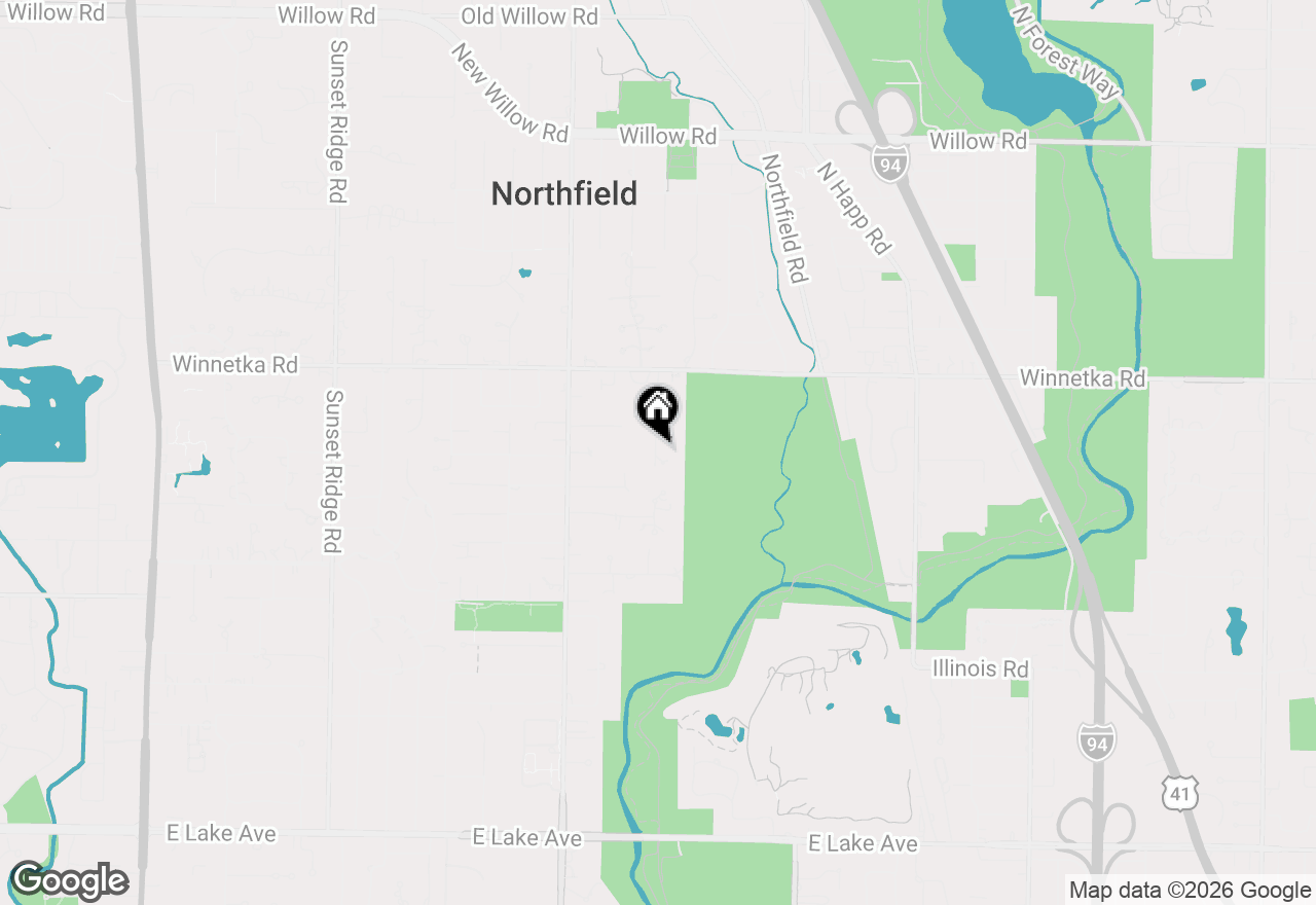 Map of 25 Meadowood Lane, Northfield, IL 60093