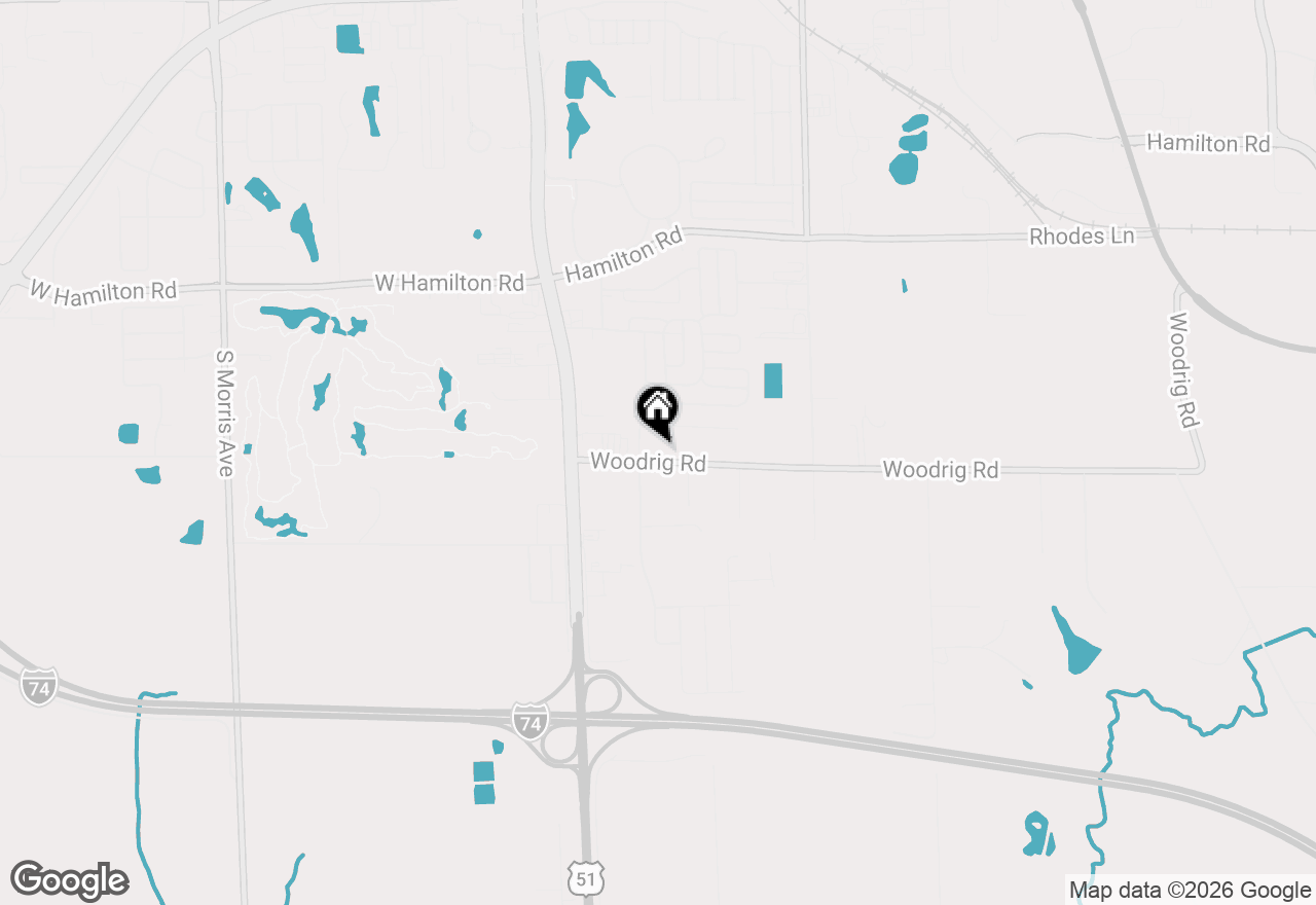 Map of 204 Woodrig Road, Bloomington, IL 61704