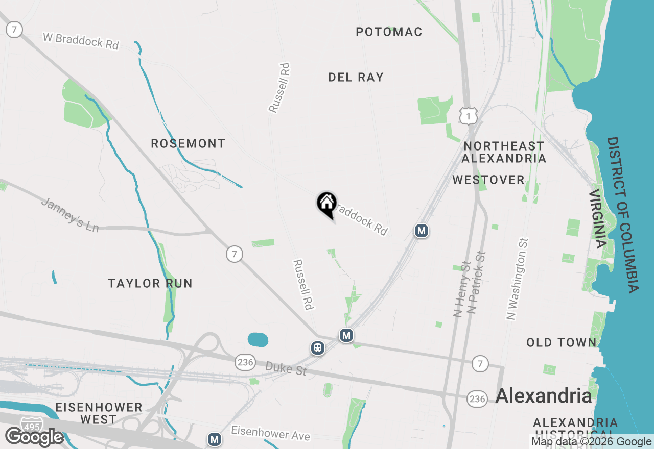 Map of 8 E Masonic View Avenue, Alexandria, VA 22301