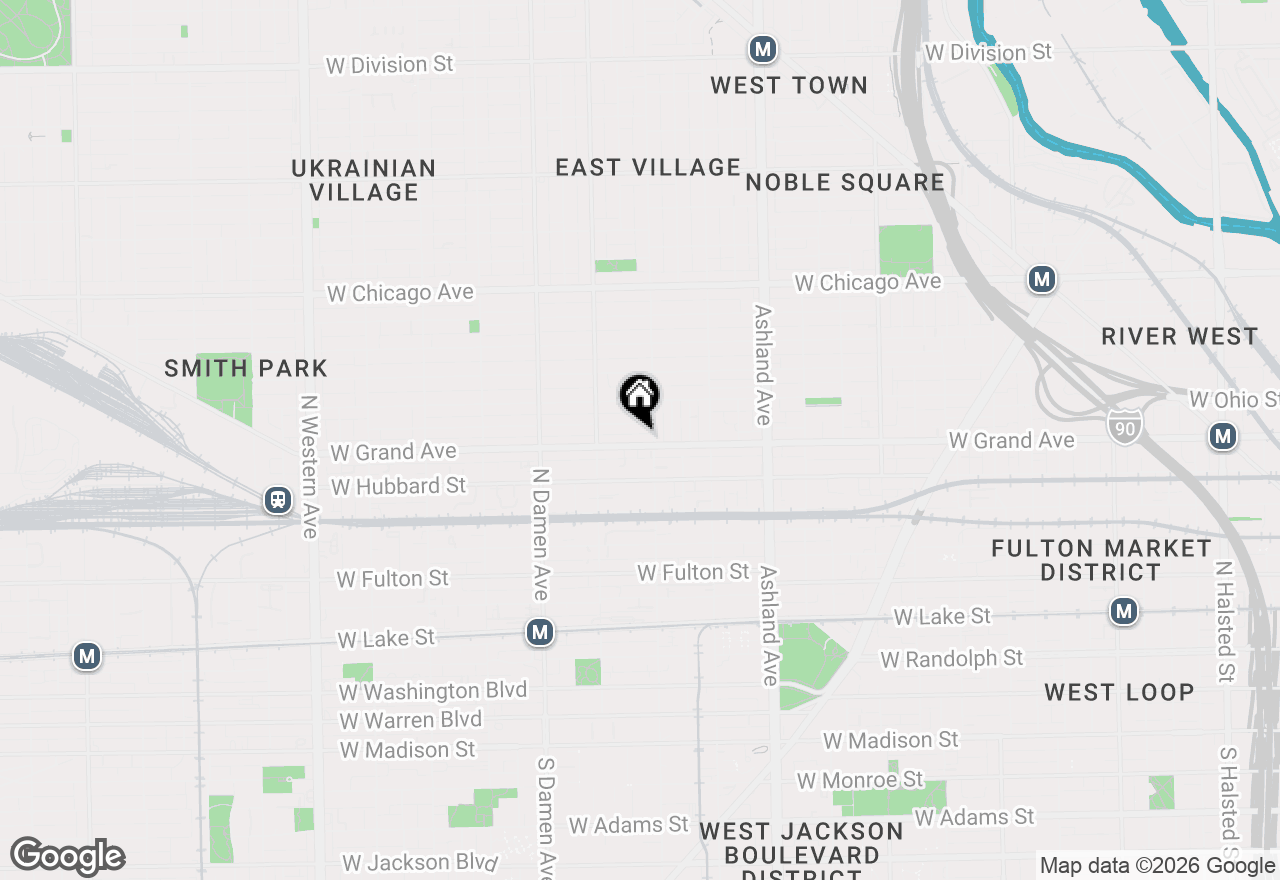 Map of 1812 W Grand Avenue, Chicago, IL 60622