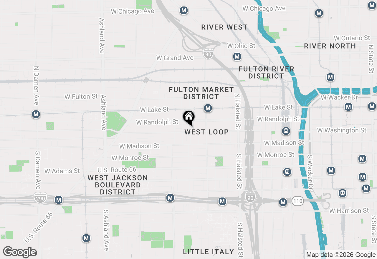 Map of 106 N Aberdeen Street #5H, Chicago, IL 60607