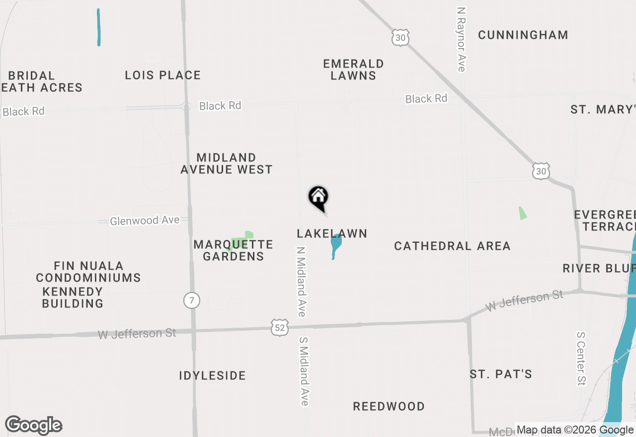 Map of 1222 Glenwood Avenue, Joliet, IL 60435