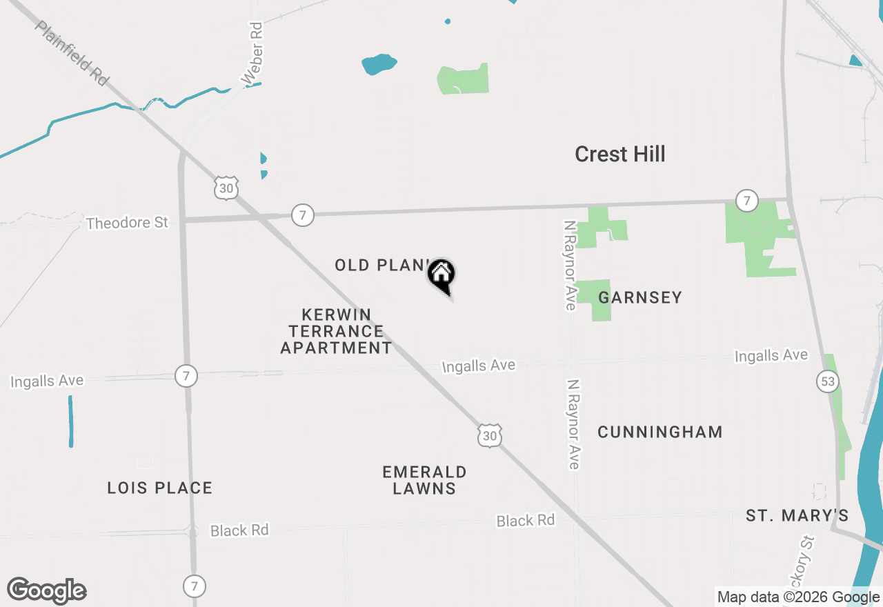 Map of 1310 Burry Street, Joliet, IL 60435