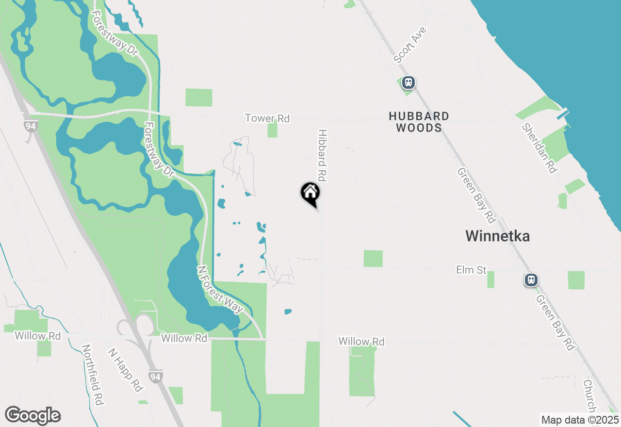 Map of 1295 Sunview Lane, Winnetka, IL 60093