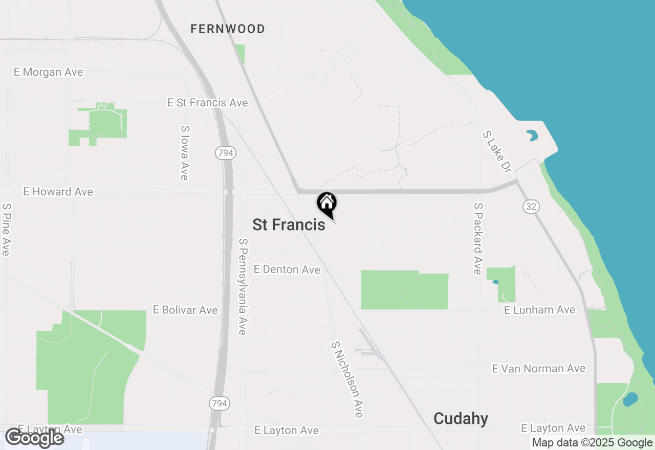 Map of 2939 E Norwich Ave, St. Francis, WI 53235