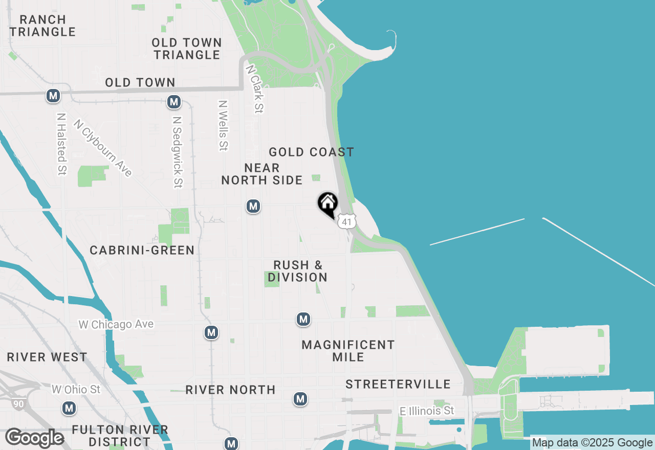 Map of 64 E Cedar Street, Chicago, IL 60611