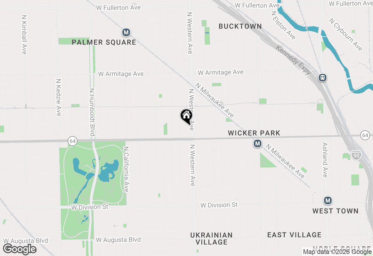 Map of 1639 N Artesian Avenue #1S, Chicago, IL 60647