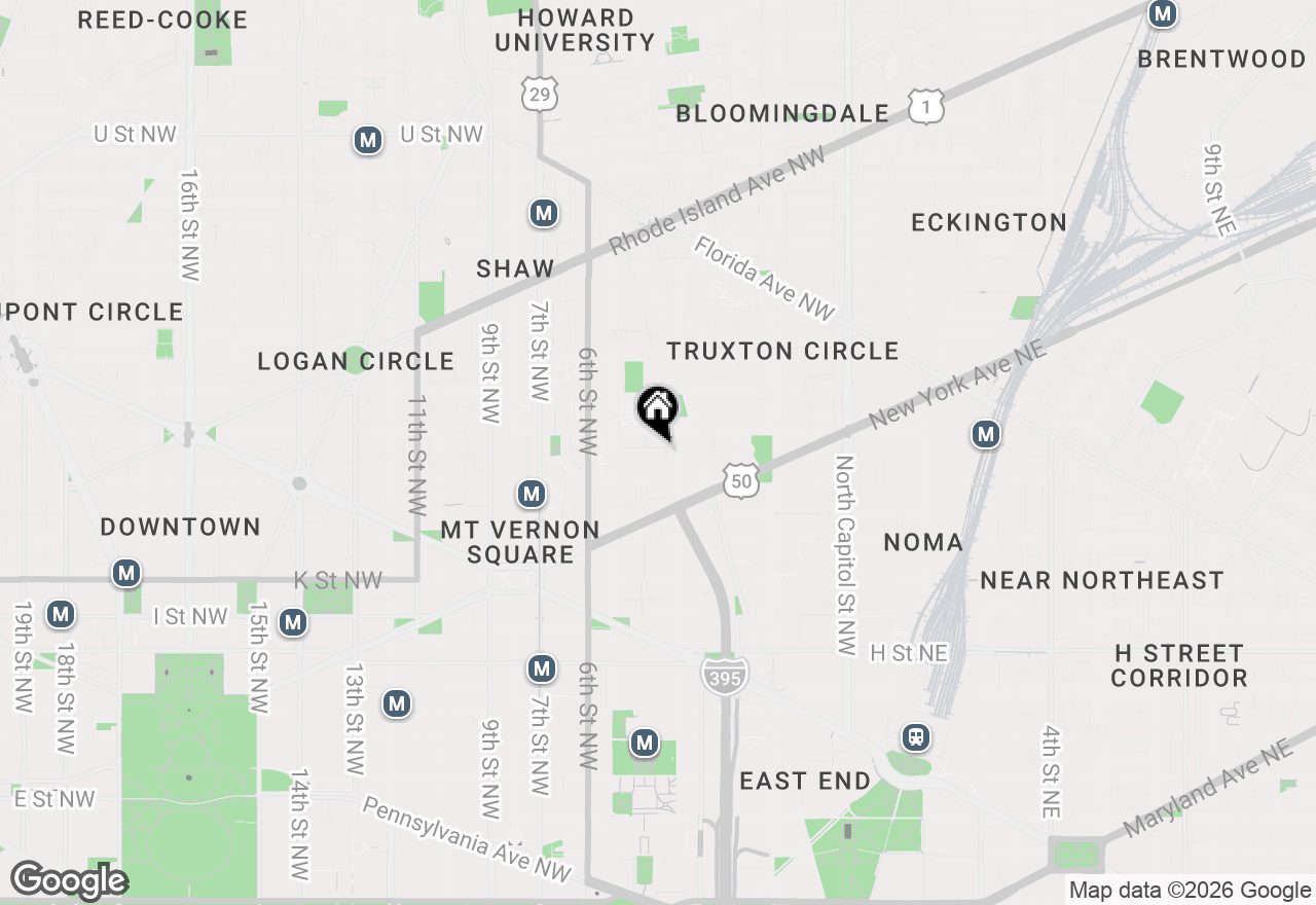 Map of 419 Ridge Street Nw #B, Washington, DC 20001